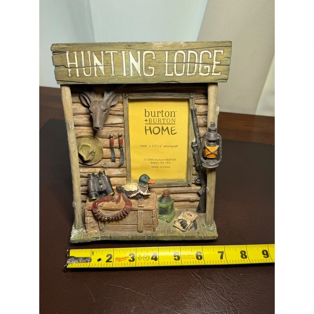 Burton + Burton Home Hunting Lodge Light Up Picture Frame 3.5x5 Rustic Cabin